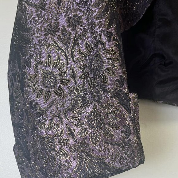 J.R. Nites Woman Purple & Black Metallic Bolero Jacket Whimsy Goth FairyFormal - Picture 4 of 10